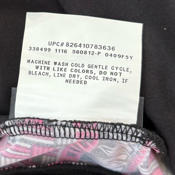 B Design Maxi Skirt Size XL Geometric Black Pink White Wide Waistband - Picture 8 of 11